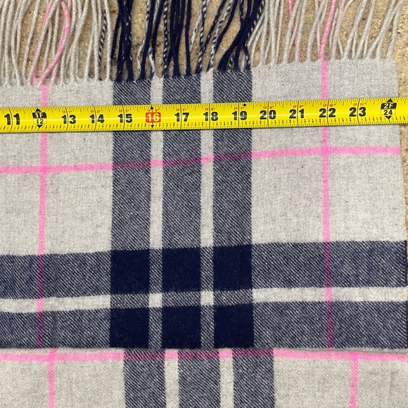 J.Crew Large Plaid Scarf in Blue Wool - Picture 5 of 6